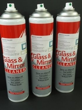 3 spray cans of Glass Cleaner