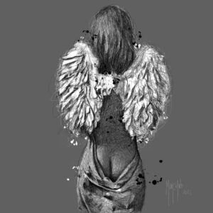 My angel- woman with angel wings on her back
